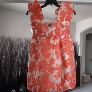 Anthropologie Dress with Orange Floral Design